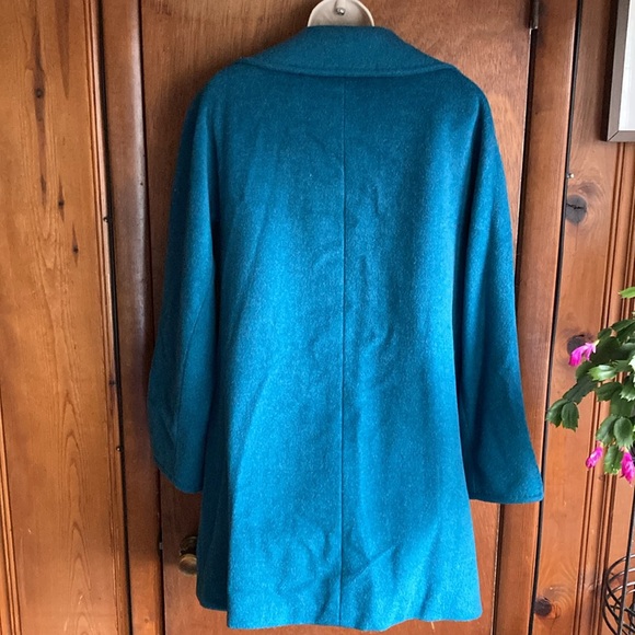 ELLEN TRACY teal/turquoise wool coat size 8 in excellent preowned condition - Picture 9 of 15